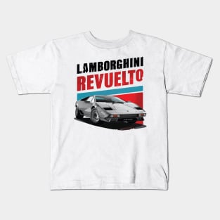 Lamborghini Revuelto Vintage Car Kids T-Shirt